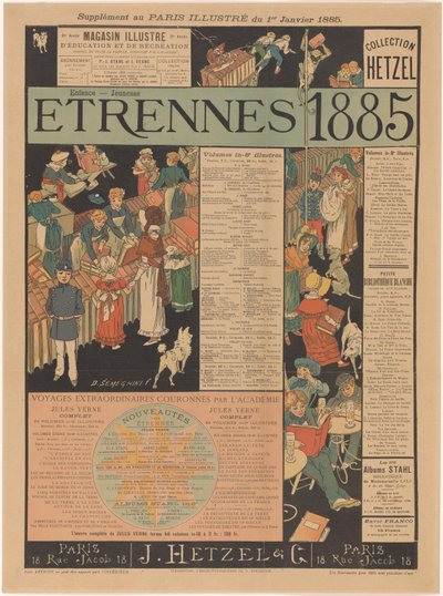 J. Hetzel & Cie'nin Paris Etrennes 1885'teki fon listesi (nesne üzerindeki başlık) by Anonymous