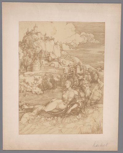 Albrecht Dürer'in Deniz Canavarı Tarafından Kaçırılması gravürünün fotoğraflı reprodüksiyonu by Anonymous
