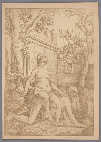 Hans Baldung Grien tarafından gravür Aristoteles ve Phyllis