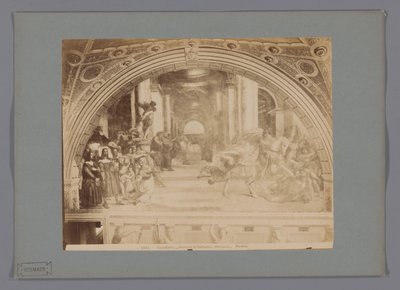Fotoreproductie van het fresco Stanze d'Eliodoro kapı Rafaël in de Chambers of Raphael Eliodoro - Chambers of Raphael - Vatikan - Roma (nesne üzerindeki başlık) by Anonymous