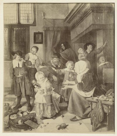 Jan Steen tarafından Aziz Nikolaos Bayramı resminin fotoğraf reprodüksiyonu by Anonymous