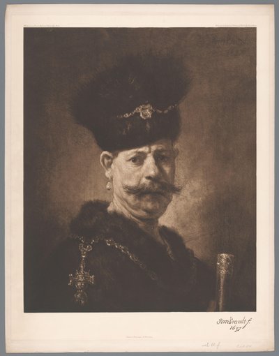 Bir adamın portresi resminin fotoğraf reprodüksiyonu, Rembrandt [?], koll. Petersburg
