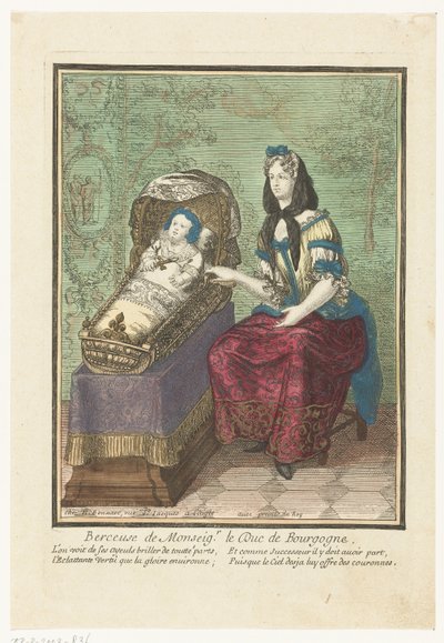 Fransız kralı beşikte Berceuse de Monsenyör. Le Duc de Bourgogne. (nesne üzerindeki başlık) by Anonymous