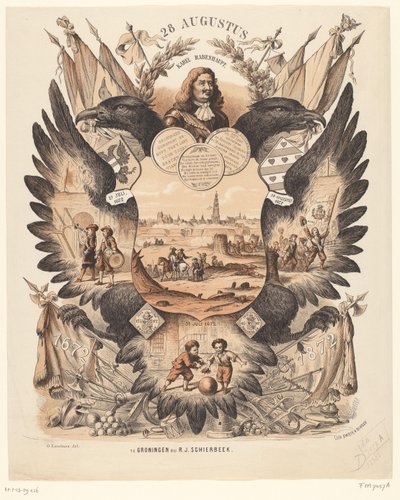 Groningen 1672-1872 kabartmasının 200. yılını kutlayan hatıra plaketi by Anonymous