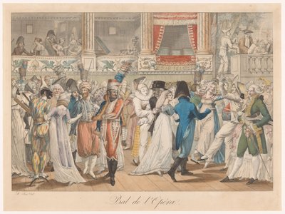 Gekostumeerd top Opera Balosu. (nesne üzerindeki başlık) Paris kostümlerinin beş tablosu (seri başlığı) by Anonymous