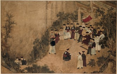 General Shi Lang, deniz kenarında bir kuyuda ileri gelenlerden oluşan bir şirketle Mazu Harikaları (dizi başlığı) by Anonymous