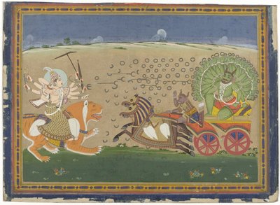 Durga ve Nicumba arasındaki savaş by Anonymous