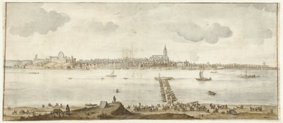 Waal boyunca Nijmegen'in görünümü by Anonymous
