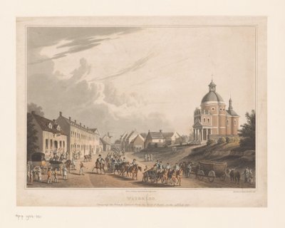 Fransız birliklerinin bir topu hareket ettirdiği Waterloo