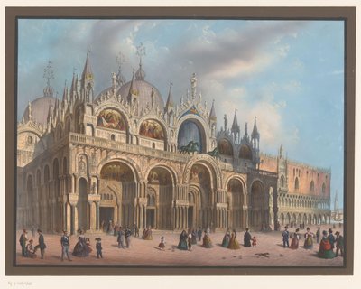 Venedik'teki San Marco Bazilikası'nın görünümü by Anonymous