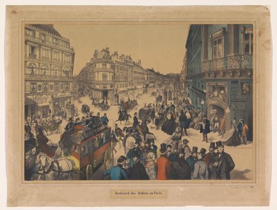 Paris Boulevard des Italiens'in görünümü Boulevard des Italiens zu Paris (nesne üzerindeki başlık) by Anonymous