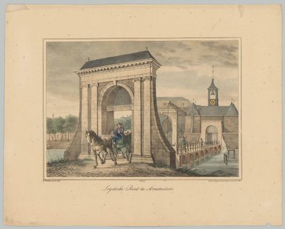 Amsterdam'daki Leidsepoort'un görünümü Amsterdam'daki Leydsche Poort (nesne üzerindeki başlık) Amsterdam şehrinin Altı Ana Kapısının Görünümleri. 1. Cahier (dizi adı) by Anonymous
