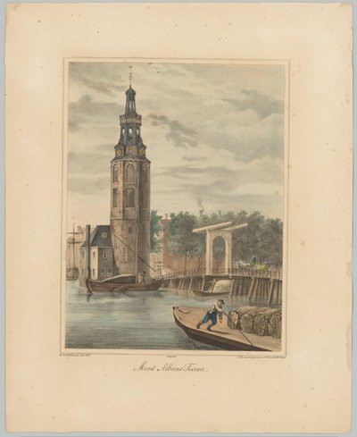 Amsterdam'daki Montelbaanstoren'in Görünümü Mont Albans Tooren (nesne üzerindeki başlık) Amsterdam şehrinin Altı Ana Kulesi'nin Görünümleri. 2. Cahier (dizi adı) by Anonymous