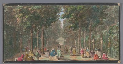 Gezicht op de Salle des Marronniers in de Tuin van Versailles The Salle aux Marronniers (nesne üzerindeki başlık) by Anonymous