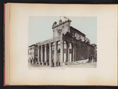 Roma'daki Roma Forumu'ndaki Antoninus ve Faustina Tapınağı'nın görünümü, İtalya Tempel des Antonius und der Faustina. rom (nesnedeki başlık) by Anonymous