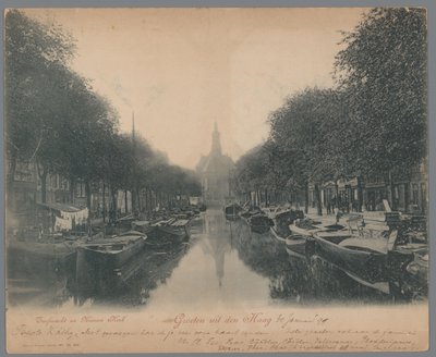 Lahey'deki Turfmarkt ve Nieuwe Kerk'in Görünümü Lahey'den Selamlar; Turfmarkt ve Nieuwe Kerk (nesne üzerindeki başlık) by Anonymous