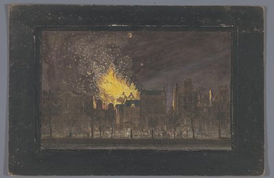 11 Mayıs 1772'de Amsterdam'daki Schouwburg'daki yangının görünümü by Anonymous