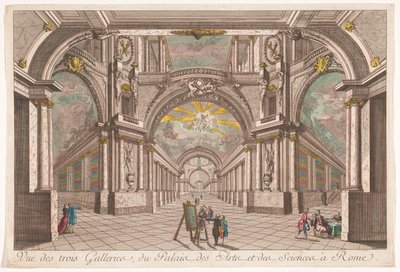 Roma'daki Sanat ve Bilim Sarayı'nın üç galerisinin görünümü Vue des trois galerileri, du Palais des Arts et des Sciences à Rome (nesne üzerindeki başlık) by Anonymous