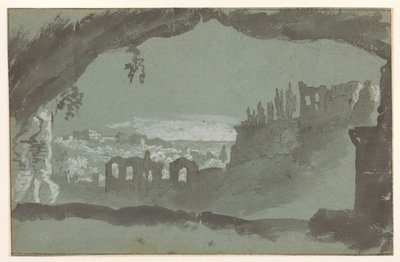 Palatine Tepesi'ndeki saray kalıntılarının görünümü by Anonymous