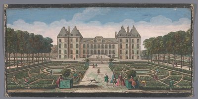 Bahçe ve Château de Saint-Maur Vue du Chateau Royal de Saint Maur du côté du jardin manzarası (nesne üzerindeki başlık) by Anonymous