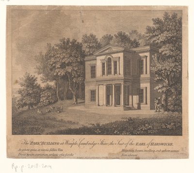 Wimpole Estate kara yolundaki bir binanın görünümü Wimple, Cambridge Shire