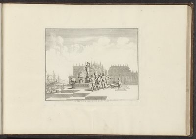 Cenova Le Palais orné de Statues, au bord dela Mer à Gennes'de deniz kıyısındaki bir saray ve heykellerin görünümü (nesne üzerindeki başlık) Venedik, Livorno, Napoli ve Roma'daki saraylar ve anıtlar (seri başlığı) by Anonymous