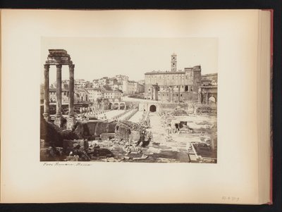 Roma'daki Castor ve Pollux Tapınağı ile Roma Forumu'nun görünümü, İtalya Foro Romano. Roma (nesne üzerindeki başlık) by Anonymous
