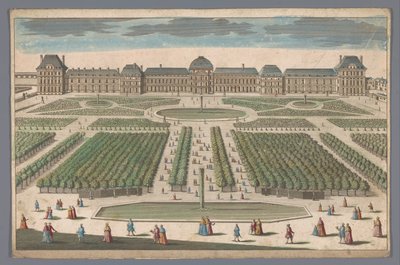 Jardin des Tuileries'den Paris'teki Palais des Tuileries'in görünümü by Anonymous