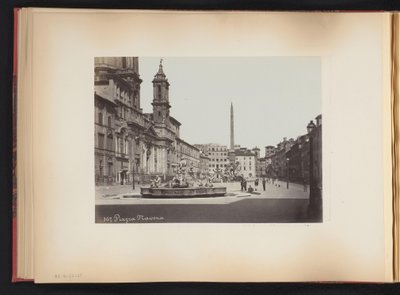 Roma'da çeşme ile Piazza Navona'nın görünümü, İtalya Piazza Navona (nesnedeki başlık) by Anonymous