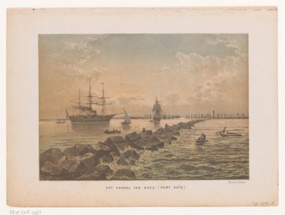 Port Said'deki Süveyş Kanalı'nın görünümü Süveyş Kanalı (Port Said) (nesne üzerindeki başlık) by Anonymous