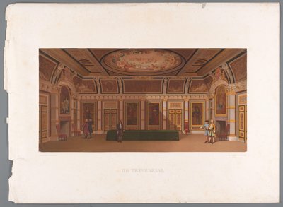 Binnenhof De Trèveszaal'ın Trêveszaal'ın içinin görünümü (nesne üzerindeki başlık) by Anonymous