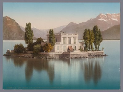 Cenevre Gölü'ndeki Île de Salagnon'un görünümü, arka planda Dents du Midi lac Léman, Ile de Salagnon et la Dent du Midi (nesnedeki başlık) by Anonymous