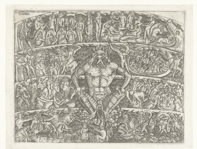 Şeytanla cehennem ve günahkarların şeytanlar tarafından cezalandırılması Questo el inferno del chapo santo di Pisa (nesne üzerindeki başlık) by Anonymous