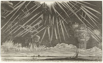 Gök Olayları, 1729 16 Kasım 1729 akşamı görülen Seldtzame Işık ve Gökyüzü manzarasının görüntüsü. Coenraadt Zumbach de Croesfeldt M.D.