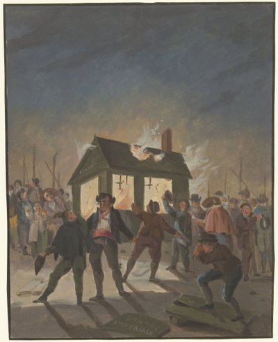 15 Kasım 1813'te Amsterdam'da gümrük binalarının yakılması by Anonymous