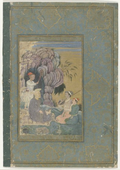 Bir keşişi ziyaret eden saraylılar by Anonymous