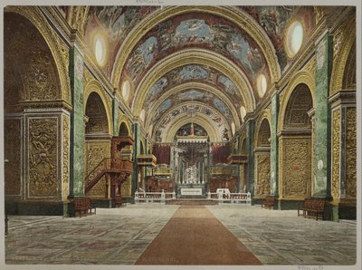 Valletta Malta'daki Interieur van de Sint-Janscokathedraal. S. Giovanni Katedrali'nin içi (nesne üzerindeki başlık) by Anonymous