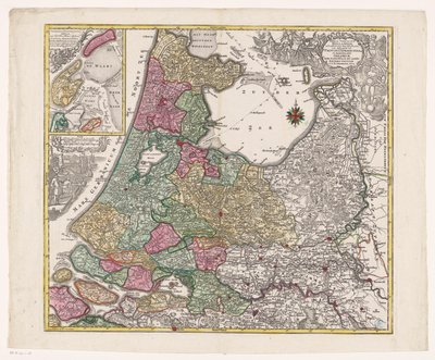 Kaart van Holland, Utrecht ve Gelderland Hollanda