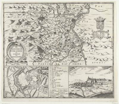 Kaart van het prinsdom Orange, 1639 Orange Prensliği ve Venaissin County (nesnenin başlığı) by Anonymous