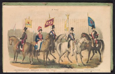 Amsterdam, Delft ve Leiden, 1840-1842 onur muhafızlarının kostümleri ve pankartları IV. Grup (nesne üzerindeki başlık) by Anonymous