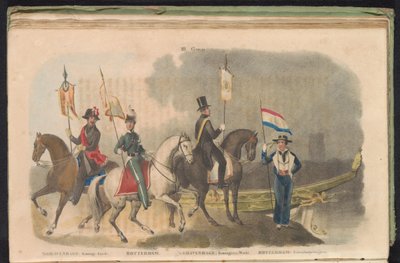 Lahey ve Rotterdam'ın onur muhafızlarının kostümleri ve pankartları, 1840-1842 III. Grup (nesne üzerindeki başlık) by Anonymous