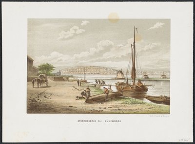Culemborg yakınlarındaki Kuilenburg demiryolu köprüsü, 1868 Culemborg