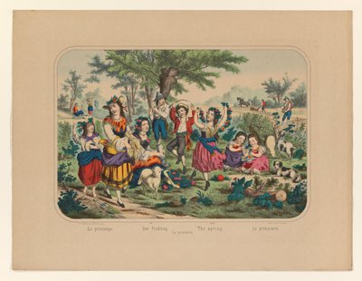Rakamlarla manzara Le printemps / Der Frühling / İlkbahar / Lo primavera / Lo primavera (nesne üzerindeki başlık) by Anonymous