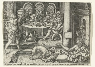 Lazarus zengin adamın kapısında yalvarır Lazarus ve Zengin Adam benzetmesi (dizi başlığı) by Anonymous