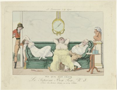 Le Supreme Bon Ton, 1800-1815, No. 18: Vay, hava ne kadar sıcak by Anonymous