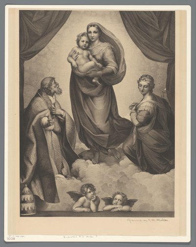 H. Sixtus ve H. Barbara ile Mary ve Çocuk sistine madonna by Anonymous