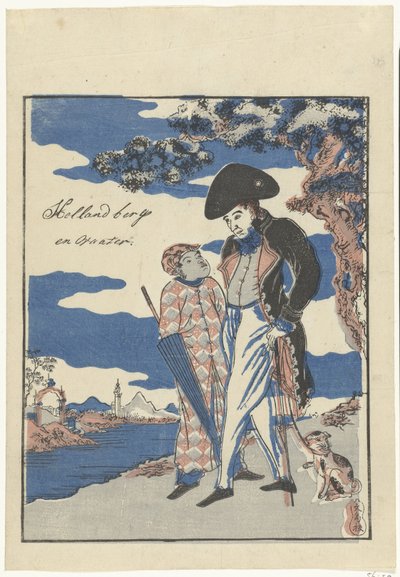 Cava hizmetçi ile Hollandalı şef Hollanda dağı ve suyu (nesne üzerindeki başlık) by Anonymous