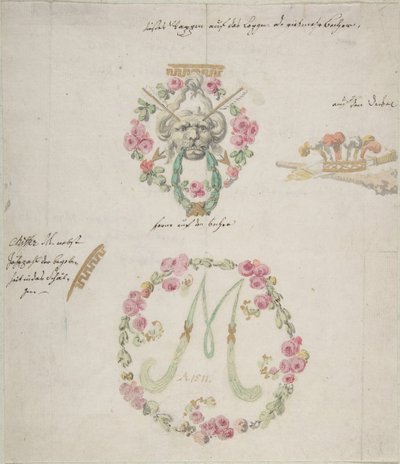 Porselen için süs tasarımları, 18. yüzyıl. by Anonymous,.