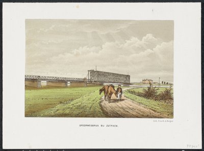 Zutphen yakınlarındaki eski IJssel köprüsü, 1865 Westervoort