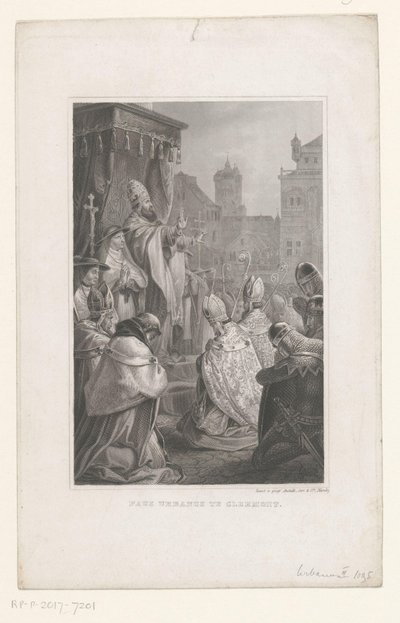 Paus Urbanus II te Clermont-Ferrand, 1095 Paus Urbanus te Clermont (nesne üzerindeki başlık) by Anonymous